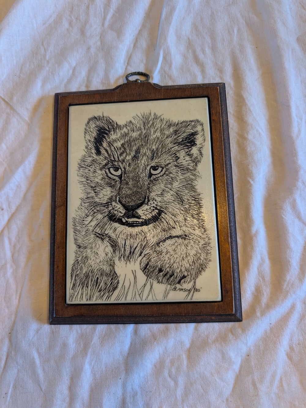 2/40$ Vintage Black & Brown Lion Cub Wall Art